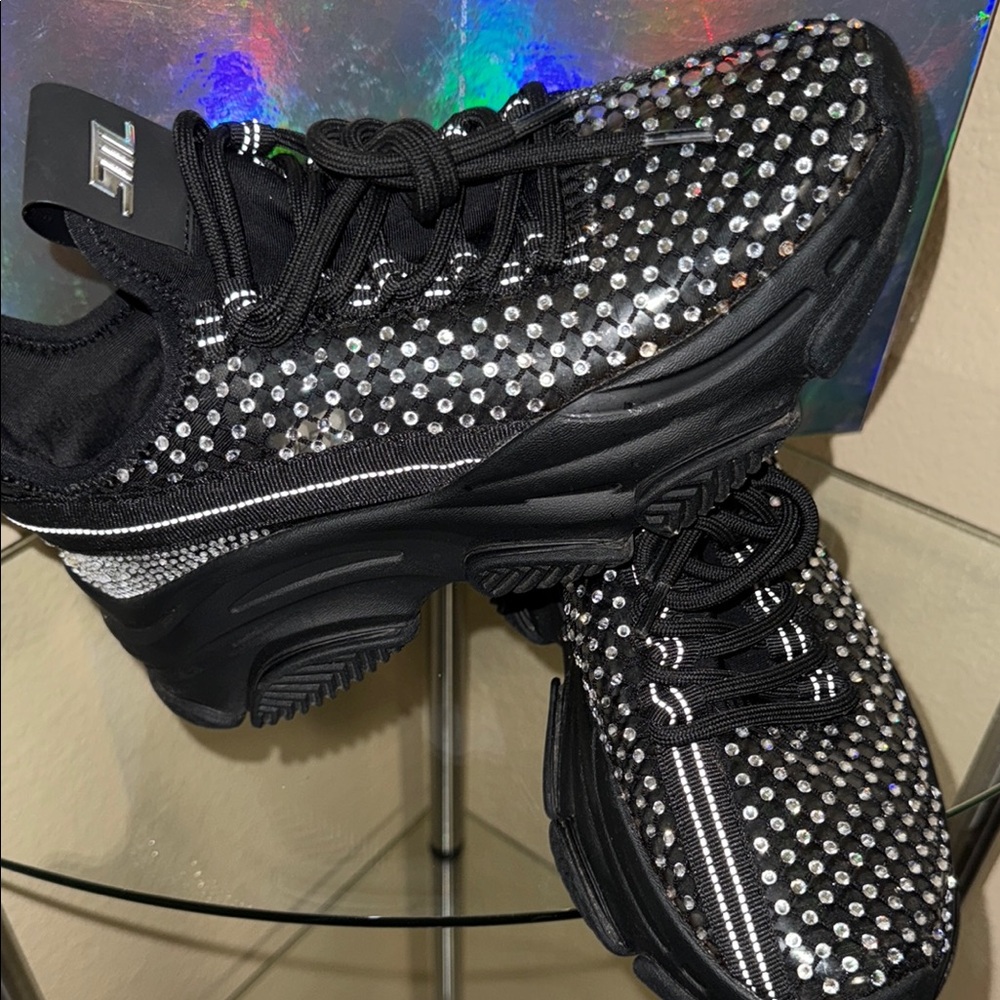 Stylish Black and Silver Women's Sneakers